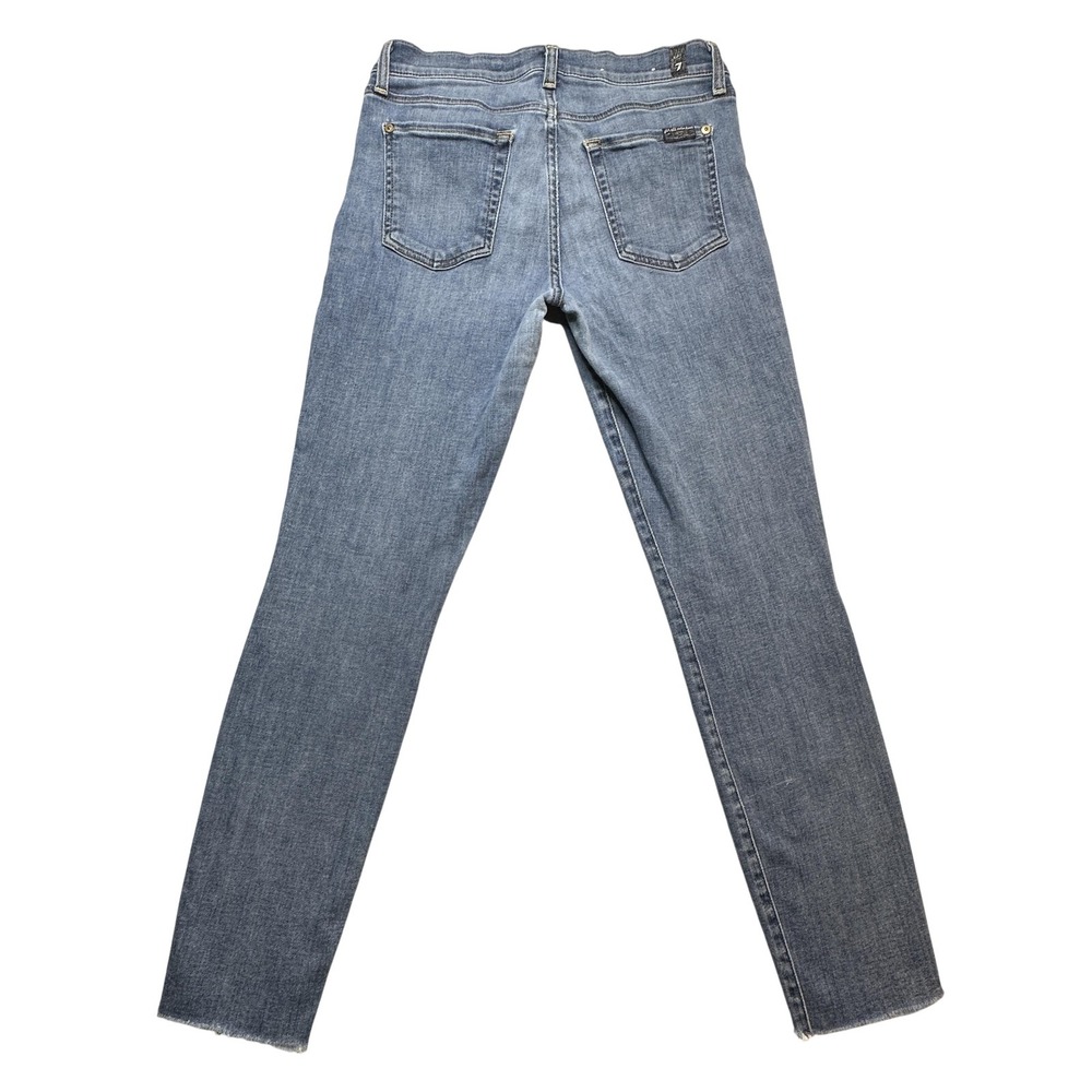 7 For All Mankind Ankle Skinny‎ Jeans Womens 29 Blue Mid Rise Stretch Denim